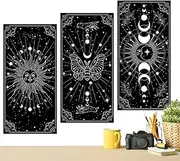 ZALHIN Moon Phases Wall Decal, Multifunctional Bohemian Wall Stickers | Black Wall Decoration for Children's Room, Minimalist Wall Art for Background Wall, QOTI10UHKEXCAY5S7O19