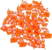 Toyvian 40pcs Mini Traffic Signs Educational Roadblock for Miniature Barricade Traffic Safety Playset for Interactive Learning