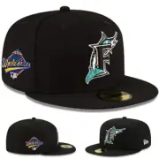 New Era Florida Marlins Fitted Hat Cooperstown 1997 World Series Patch Gray U/V