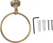 Towel Rings, Hand Towel Holder, Adhesive Towel Holder for Bathroom Wall, Wall Mounted, Simply Morden Round, Copper, for Bathroom, Kitchen, Washroom (1 Pack) (980830)