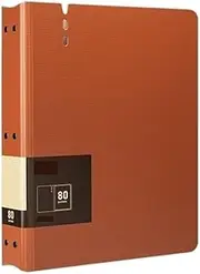 Filing Envelopes 80 Pages A4 File Folder with Transparent Inserts Thickened Data File Storage Book Office Supplies Plastic Folders(Orange)
