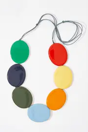 Contrast Flat Disc Necklace--ROL-ROW1853NK