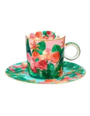 [Maxwell & Williams] Teas & C's Tropicana Demi Cup & Saucer 100ml Set of 2 Gift Boxed in Pink