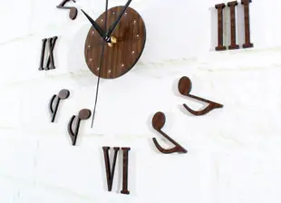 創意壁貼時鐘 DIY立體靜音掛鐘 音符羅馬數字款 高級鏡面壓克力材質 時鐘-米鹿家居 (6.1折)