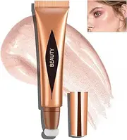 Boobeen Liquid Highlighter Contour Beauty Wand, Cream Bronzer Illuminator Stick with Cushion Applicator, Create 3D Face Makeup