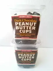 2 Pack Trader Joe's Dark Chocolate Peanut Butter Cups Candy 16 oz ea