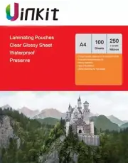 A4 Thick Hot Laminated Pouches Clear Film 250 Micron (125x2) - 100 Sheets Uinkit