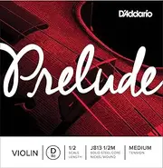 D'Addario Prelude Violin Single D String, 1/2 Scale, Medium Tension