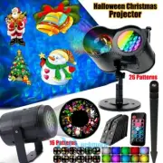 26 Patterns Halloween Christmas Projector LED Light Laser Moving Landscape Lamp