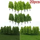 Set of 20 Life Like Green Trees for Train Railway and Scenery Model Scale 1 200