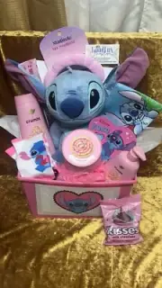 ❤️ Dove x Crumbl Confetti Cake Stitch Gift Basket For Her Valentines, B/day