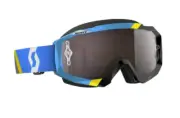 Scott Hustle Snowmobile Goggles - Assymetric Blue/Black - Yellow Chrome Lens
