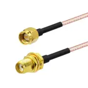Eightwood SMA Female Bulkhead to SMA Male Coax Pigtail Extension Cable RG316 5cm