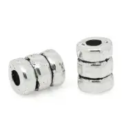 Sexy Sparkles 25 Pcs Silver Toned Cylinder Column Antique Silver Spacer Bead 6mm