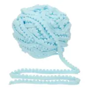 25 Yards Pom Pom Trim Ribbon, 0.5" Wide Cobalt Blue Ball Fringe Trim