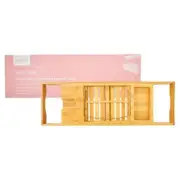 New Summer & Rose Expandable Freestanding Bamboo Bath Caddy Tray NIB Sealed