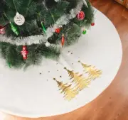 White Christmas Tree Skirt, 48 Inch Christmas Faux Fur Tree Skirt for 7 Ft Ch...