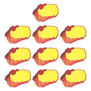 Cloud Sale Thumb Signs Price Tags Red Border Yellow Color 100 Pcs