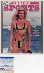 TRACY SCOGGINS GREAT "DYNASTY" ETC ACTRESS SIGNED DAZZLING COVER PHOTO PSA