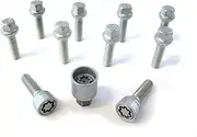 H&R 1256002SET Bolt Set Round-Head R12 M12x1.50-Length 60mm-10 pcs. (e.g. Mercedes) -incl. Wheel-Locks