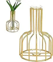 Flower Vases for Hydroponic Plants | Modern Metal Wire Stand Flowers Vase - Table Centerpiece Decor Flower Vases Desktop Decor Frame Vase for Living Room Dining Table Wedding