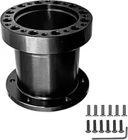 Aluminium Steering Wheel Hub Adapter Spacer 76MM 3 Inch for Personal or Racing Car Modification Steering Wheel Heightening Increase Height 7.6CM(Black)