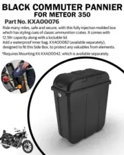 "BLACK COMMUTER PANNIER" FIT FOR ROYAL ENFIELD METEOR 350
