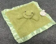Apricot Lamb Green Frog Plush Security Blanket