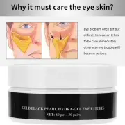 60Pcs Gold Black Pearl Hydra Gel Eye Patches Fine Lines Diluting Dark Circle EUJ