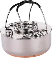 YueShengYCHUANG Camping Kettle Teapot Cooking Pot Anti Scalding Folding Handle Camping Tea Kettle Kettle for Backpacking Picnics BBQs, 1.5L