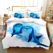 v1684 Bed Sheets Dolphin Ocean Animal Bedding Set Boys Girls Twin Queen Size Duvet Cover Pillowcase Bed Kids Adult Home Textileextile 3-Piece Bedding