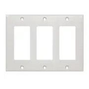 Wall Plate Light Switch Cover Triple 3 Gang Decorator Faceplate Frame White