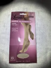 Levante Mini Massage Sheer Miele Knee Highs Size 2 Shoe Size 7.5-10