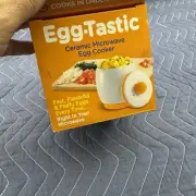 Egg-Tastic Ceramic Microwave Egg Cooker With Box Easy No Mess NEW(A06)