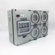 10A AMP RCD Protected 4x 3 Pin Sockets Outlet Weather Proof IP66 Switchboard