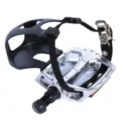 Bicycles Pedals with Toe Clip and Straps Bike Pedals for Indoor Stationary Bike