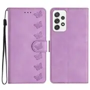 Leather Cover for Samsung Galaxy A32 4G (EU Version) Foldable Stand Butterfly Imprinted Wallet Case
