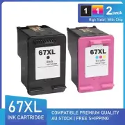 2x Non-OEM Ink 67XL for HP DeskJet 2720e 2721e 2722e 2723e 4120e 4121e 4122e