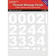 Fantastic Stickers White Arial Numbers & Symbols 50mm High - B-PMD-WANS-50