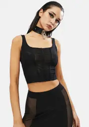 Get Lucky Mesh Structured Corset Top