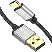 [UGREEN] USB A to USB C Cable Fast Charging Nylon Braided Cord Compatible with iPhone 16 15, Galaxy S25 24 S23 S22 Ultra, Pixel, LG, Motorola Moto, Nokia, Switch, Android Auto (0.5M)