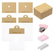 100 Pcs Jewelry Display Bags Package Bag with Mini Stapler and Staple, Brown