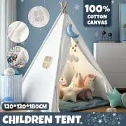 180cm Large Cotton Canvas Kids Teepee Tent Children Wigwam Indoor Play House