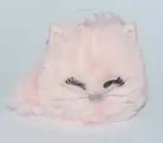 BATH & BODY WORKS PINK CAT PUFFBALL POCKETBAC HOLDER SLEEVE HAND SANITIZER CASE