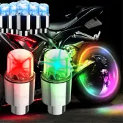 4Pcs LED Wheel Tire Air Valve Stem Caps Neon Light For Motorcycle Car Bicycle