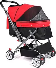 Pet Stroller Lightweight Foldable Dog Stroller 360° Universal Front Wheel Pet Stroller Foldable Travel Puppy Stroller for Dogs & Cats
