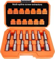 13Pcs Screw Extractor Set Hex Head Multi-Spline Easy Out Bolt Extractor Set