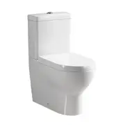 665*375*810mm Poseidon Mercury Gloss White Box Rim Back To Wall Toilet