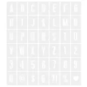 2 Inch Letter Number Stencils Alphabet Symbol Templates Set Shadow 2"W 42pcs