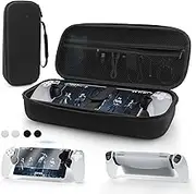 FUNDIARY Black Carrying Case for PlayStation Portal Remote Player, Hard EVA Protective Cover with Ergonomic Grip, Accessories with PS Portal Separate Clear Shell, HD Screen Protector & 2 Mushroom Cap
